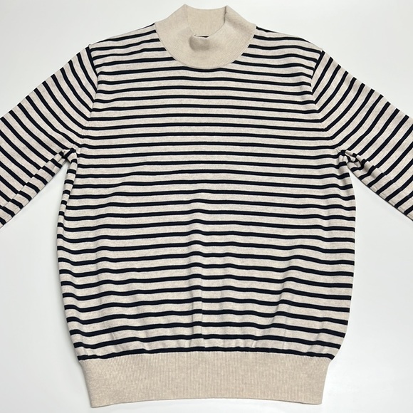 ✨ J.Crew✨ Cotton mock-neck sweater in stripe - Picture 3 of 12